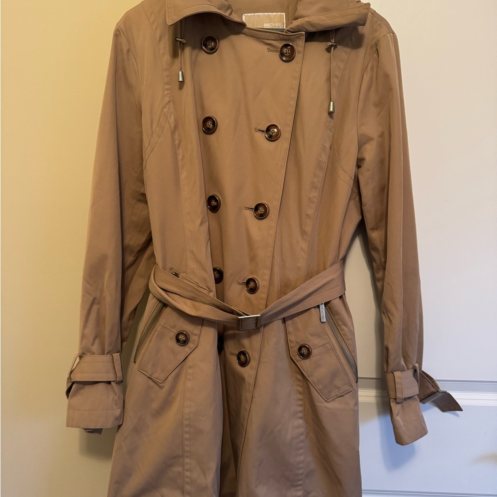 Michael Kors Hooded Women's Tan Trench Coat